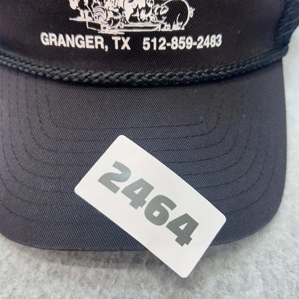 Granger Feed & Supply Mens Black Nissin Trucker Hat Mesh Snapback OSFM